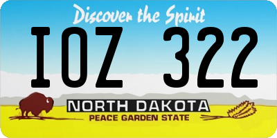 ND license plate IOZ322