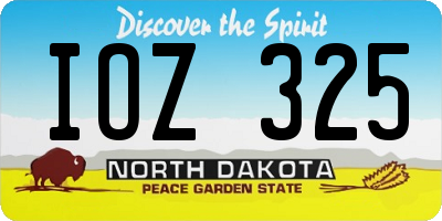 ND license plate IOZ325