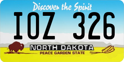 ND license plate IOZ326