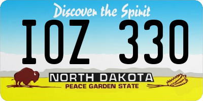 ND license plate IOZ330