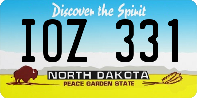 ND license plate IOZ331