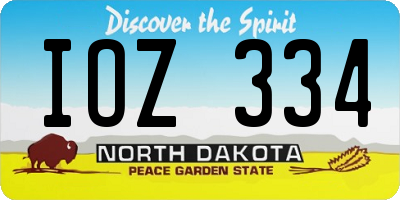 ND license plate IOZ334