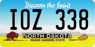 ND license plate IOZ338