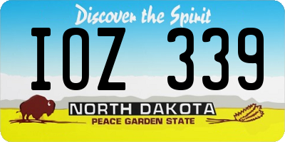 ND license plate IOZ339