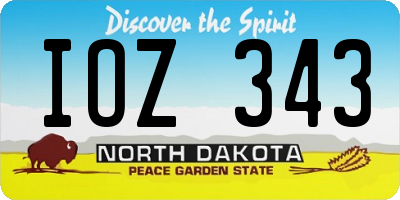 ND license plate IOZ343