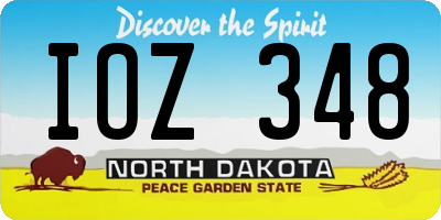 ND license plate IOZ348