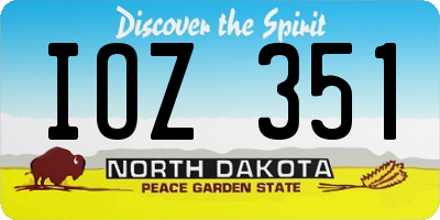 ND license plate IOZ351