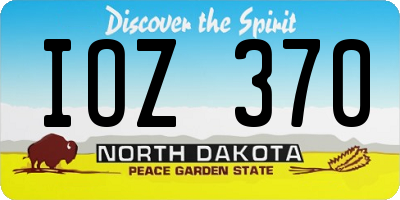 ND license plate IOZ370