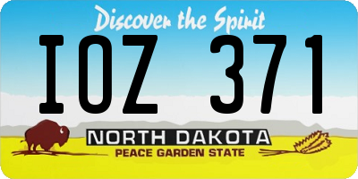 ND license plate IOZ371