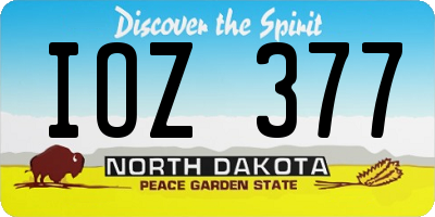 ND license plate IOZ377
