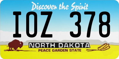 ND license plate IOZ378