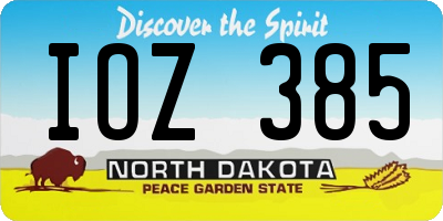 ND license plate IOZ385