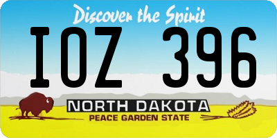 ND license plate IOZ396