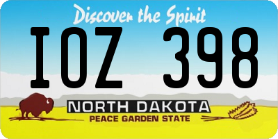 ND license plate IOZ398