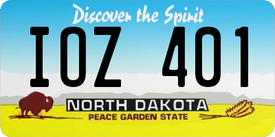 ND license plate IOZ401