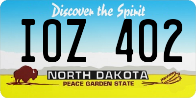 ND license plate IOZ402