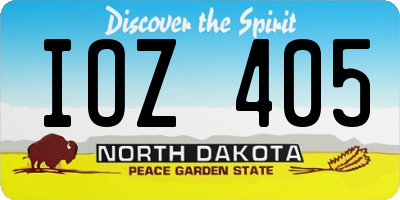 ND license plate IOZ405