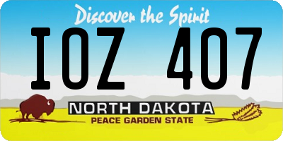 ND license plate IOZ407