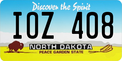 ND license plate IOZ408