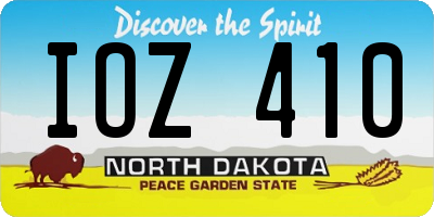 ND license plate IOZ410