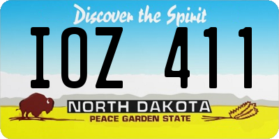 ND license plate IOZ411