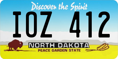 ND license plate IOZ412
