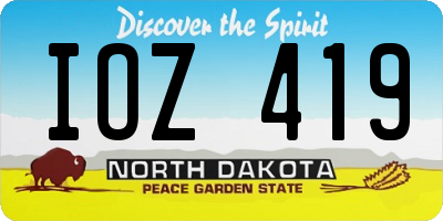 ND license plate IOZ419