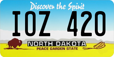 ND license plate IOZ420