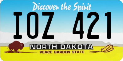 ND license plate IOZ421