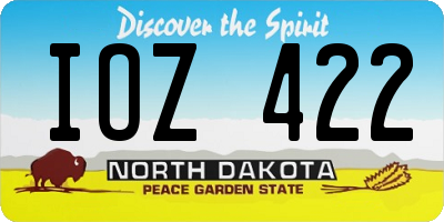 ND license plate IOZ422
