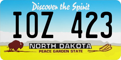 ND license plate IOZ423
