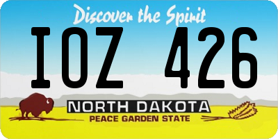 ND license plate IOZ426