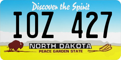 ND license plate IOZ427
