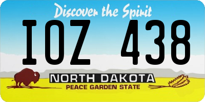 ND license plate IOZ438