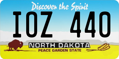 ND license plate IOZ440