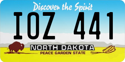 ND license plate IOZ441