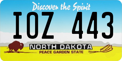 ND license plate IOZ443