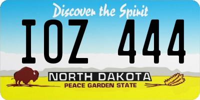 ND license plate IOZ444