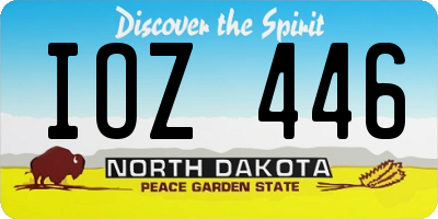 ND license plate IOZ446