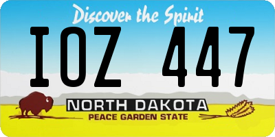 ND license plate IOZ447