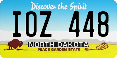 ND license plate IOZ448