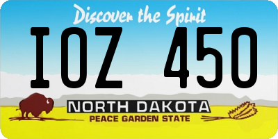 ND license plate IOZ450