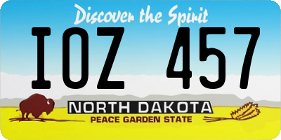 ND license plate IOZ457