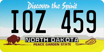 ND license plate IOZ459