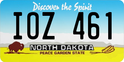 ND license plate IOZ461