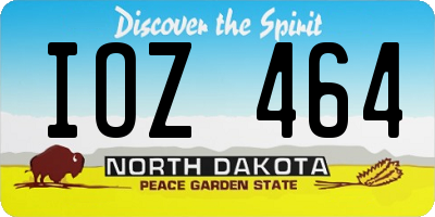 ND license plate IOZ464