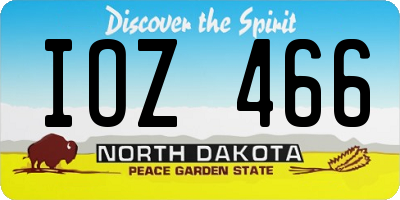 ND license plate IOZ466
