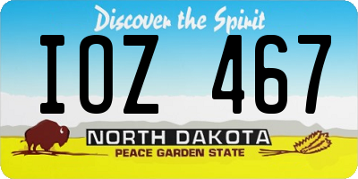 ND license plate IOZ467