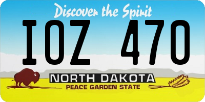 ND license plate IOZ470