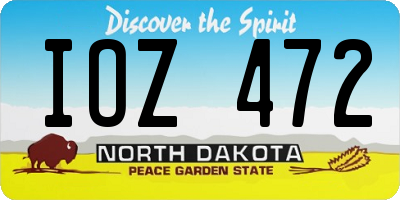 ND license plate IOZ472